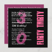 30誕生日気のあるそぶりをした白黒PInkテンプレート 招待状 (正面/裏面)