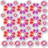 30赤い花のシール シール (正面)