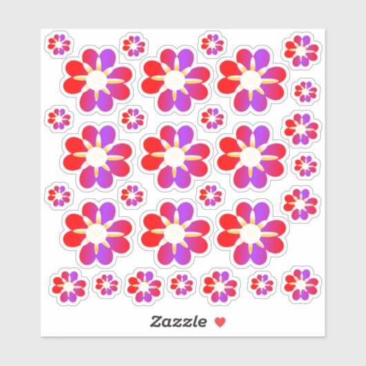 30赤い花のシール シール (シート)