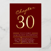 30赤金ゴールド30歳の誕生日パーティー金ゴールド 箔招待状 (正面)