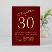 30赤金ゴールド30歳の誕生日パーティー金ゴールド 箔招待状 (立ち正面)