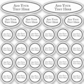 30追加空白の文字白黒の円テンプレート シール (正面)