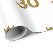 30金ゴールドクラウン – 30歳の誕生日プレゼント ラッピングペーパー (ロールコーナー)