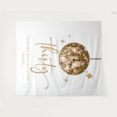 30金ゴールドディスコボール30th誕生日パーティー タペストリー (正面(横))