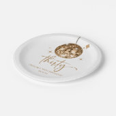 30金ゴールドディスコボール30th誕生日パーティー ペーパープレート (アングル)