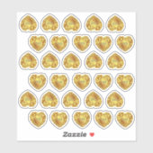 30金ゴールドハート水彩50結婚周年 シール (シート)