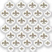 30金属金ゴールド(紋章の)フラ・ダ・リ3Dのステッカーシート シール (正面)