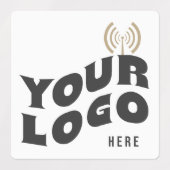 30防水スクエアビジネスロゴウォーターボトル ラベル (デザイン1)