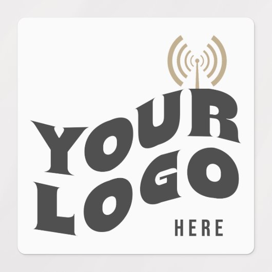 30防水スクエアビジネスロゴウォーターボトル ラベル (デザイン1)