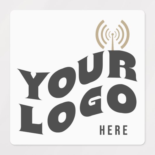 30防水スクエアビジネスロゴウォーターボトル ラベル (デザイン2)