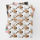 30驚異の年アニマルプリント誕生日気球 ラッピングペーパーシート (インサイチュ)