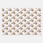 30驚異の年アニマルプリント誕生日気球 ラッピングペーパーシート (正面)