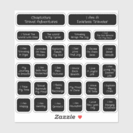 30黒旅行の確認テンプレートスクエア シール