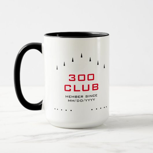 300クラパーソナライズされたブメンバボーリングレーンマーク マグカップ (左)