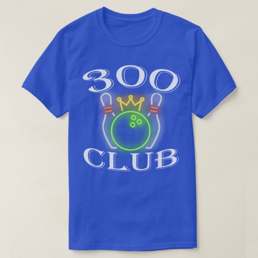 300クラブボーリングボールとピンキングクラウン Tシャツ (デザイン正面)