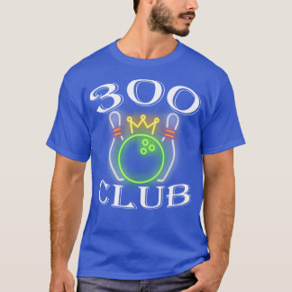 300クラブボーリングボールとピンキングクラウン Tシャツ