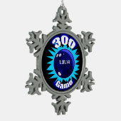 300クラブ、完璧なボーリングゲーム、 スノーフレークピューターオーナメント (左)