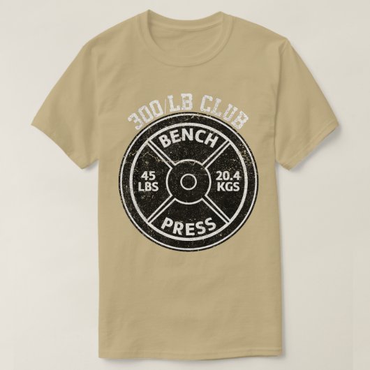 300ポンドのベンチプレスクラブジム重量挙げP Tシャツ (デザイン正面)