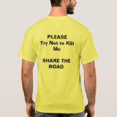 3000ポンド車対20ポンドBikeWho…薄くなります Tシャツ (裏面)