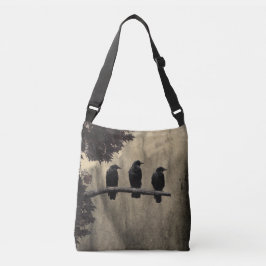 300.黒い鳥 クロスボディバッグ