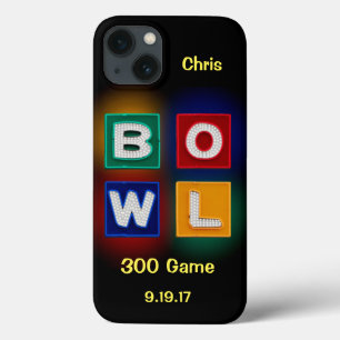 300 Game, B O W Lネオングラフィック(名前と日付) iPhone 13ケース