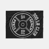 300 Lbs Pound Bench Press Club Gym Weightlifting P フリースブランケット (正面(横))
