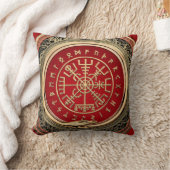 [300] Vegviser -バイキング金ゴールド魔法Runic Compass クッション (ブランケット)
