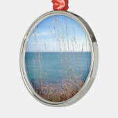 301.美しい草と海 メタルオーナメント (左)