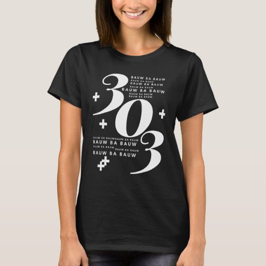 303ボーバボー。アナログ・シンセの音 Tシャツ (正面)