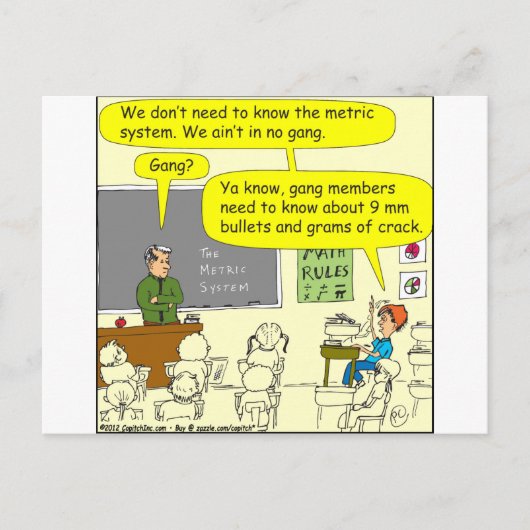 303メートル法の数学の漫画 ポストカード (正面)