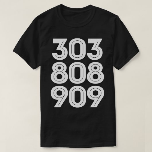 303 808 909 Synth Drum Machine DJデザイン Tシャツ (デザイン正面)