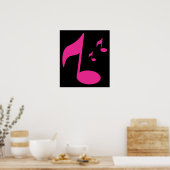 3046450ピンクガーリーの音符シンボルおもしろいパーティーDA ポスター (キッチン)