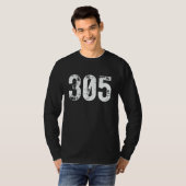 305 エリアコード マイアミ FL モバイル電話 エリアコード Tシャツ (正面フル)