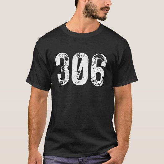 306 エリアコード サスカチュワン モバイル電話 エリアC Tシャツ (正面)