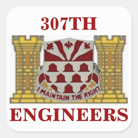 307TH ENGINEERSスタンプ スクエアシール (正面)