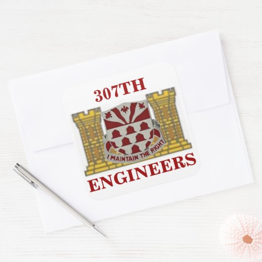 307TH ENGINEERSスタンプ スクエアシール (封筒)