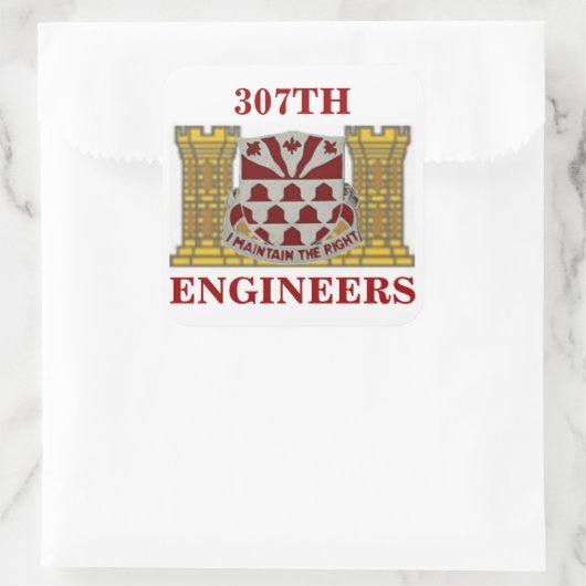 307TH ENGINEERSスタンプ スクエアシール (バッグ)
