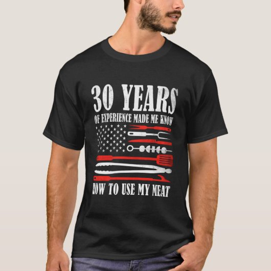 30 アメリカ国旗 グリル バーベキュー Tシャツ (正面)