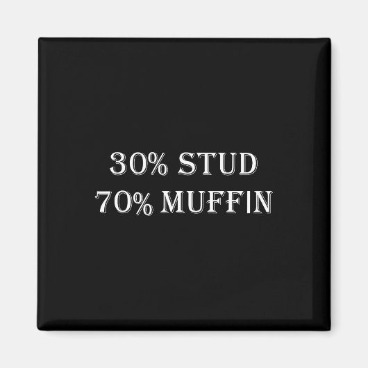 30% イケメン 70% ムフン 面白いバレンタインの名言 マグネット (正面)