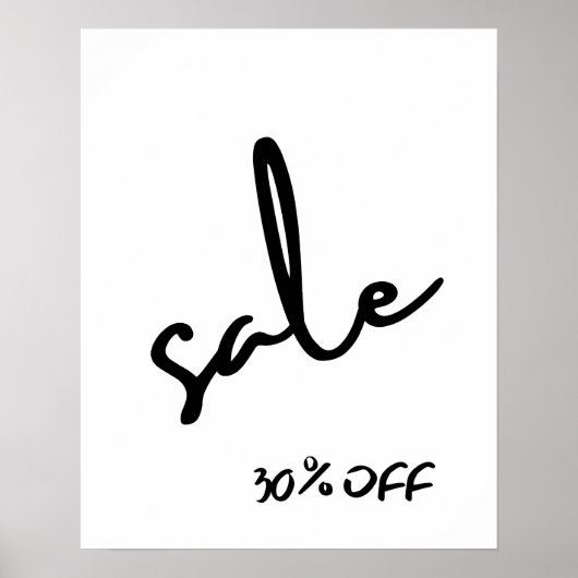 30%オフ販売サイン、ブティックサイネージ、小売販売 ポスター (正面)