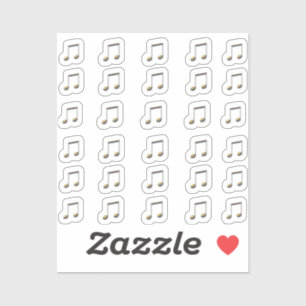 30 – スティッカーメタリック金ゴールド3Dミュージックダブルノート シール