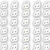 30 – スティッカーメタリック金ゴールド3Dミュージックダブルノート シール (正面)