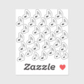 30 – スティッカーDark Silver Metallic 3D Music Notes シール (シート)
