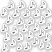 30 – スティッカーDark Silver Metallic 3D Music Notes シール (正面)