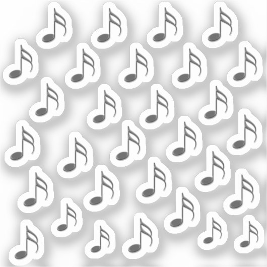 30 – スティッカーDark Silver Metallic 3D Music Notes シール (正面)