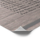 30+テーブル木製フローラ列ライト座席表 ポスター (角)