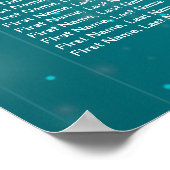 30+テーブル結婚の座席一覧（青） ポスター (角)