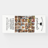 30 フォト - 現代的なミニマルな白の卒業式 横断幕 (横)