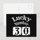 30 - ラッキーナンバー30 幸運 ポストカード (正面/裏面)