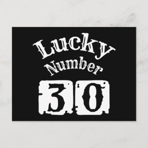 30 - ラッキーナンバー30 幸運 ポストカード